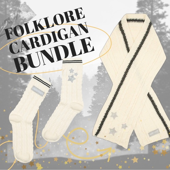 folklore album cardigan sock & scarf bundle